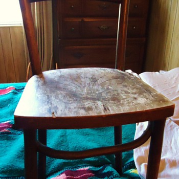 Estonia chair and Christofle silver plate salt and pepper  $8  and $12  - Furniture