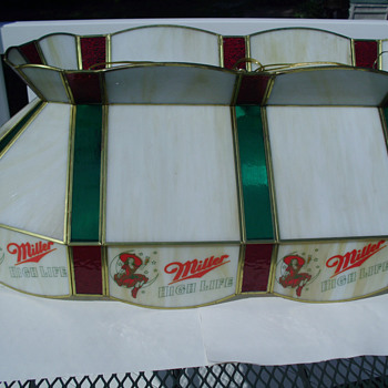 Miller High Life Stained Glass Pool Table light