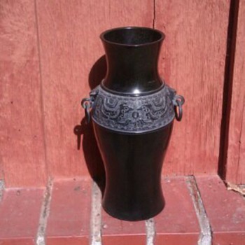 Black (metal) Japanese Vase