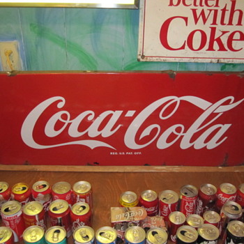 Coca Cola Porcelain Sign with Rolled Ends