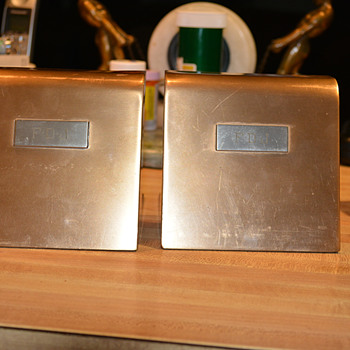 Smith Metal Arts Silver Crest Bookends - Art Deco