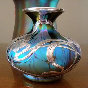 My fav Loetz Medici Silver overlay  vase. - Art Glass