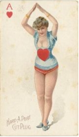 Ace of Hearts – Hard A Port Cut Plug, for Moore & Calvi Tobacco, printed by Lindner, Eddy & Claus Lith, USA, ca. 1890. Ace of Hearts – Hard A Port Cut Plug, for Moore & Calvi Tobacco, printed by Lindner, Eddy & Claus Lith, USA, ca. 1890.