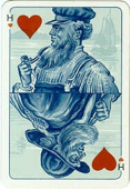 King of Hearts – Tile Card deck, printed by the Speelkaartenfabriek Nederland, Netherlands, 1909 –1912. King of Hearts – Tile Card deck, printed by the Speelkaartenfabriek Nederland, Netherlands, 1909 –1912.
