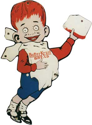Diecut Butter Krust Bread display sign c. 1925
