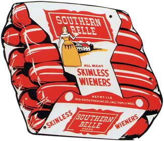 Southern Bell brand diecut sign c. 1950s