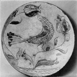 18th-Century Pennsylvania Pottery: Here the elements of the design, peacock and tulips, are characteristic of Pennsylvania-Dutch decoration on various materials for at least a century. 18th-Century Pennsylvania Pottery: Here the elements of the design, peacock and tulips, are characteristic of Pennsylvania-Dutch decoration on various materials for at least a century.