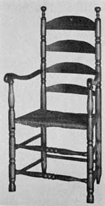18th-Century Chair: The decorative turning of uprights, finials, front stretchers, and shaping of the arms are typical of the finer chairs made in New England during this period. 18th-Century Chair: The decorative turning of uprights, finials, front stretchers, and shaping of the arms are typical of the finer chairs made in New England during this period.