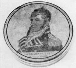 Captain Jacob Jones: The engraving was copied from the print by Edwin done after the portrait by Rembrandt Peale. Captain Jacob Jones: The engraving was copied from the print by Edwin done after the portrait by Rembrandt Peale.