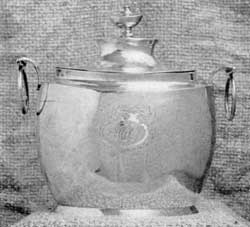 Covered Sugar Bowl by W. G. Forbes: This piece, with ring handles, is most unusual. Forbes worked in New York City where, in 1773, he was made a freeman. Covered Sugar Bowl by W. G. Forbes: This piece, with ring handles, is most unusual. Forbes worked in New York City where, in 1773, he was made a freeman.