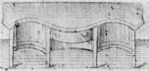 Design from an American Label: This is from the copperplate label engraved by Tiebout for Elbert Anderson, late 18th-Century New York cabinetmaker. Two versions of this label are known. In one, the address is 5 Maiden Lane; in the other, 4 Cortlandt Street. Design from an American Label: This is from the copperplate label engraved by Tiebout for Elbert Anderson, late 18th-Century New York cabinetmaker. Two versions of this label are known. In one, the address is 5 Maiden Lane; in the other, 4 Cortlandt Street.
