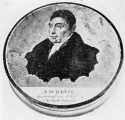 General Lafayette: This likeness was copied from an engraving by LeRoux after a portrait by A. Scheffer. It shows Lafayette in middle life when he was head of the French Garde Nationale. General Lafayette: This likeness was copied from an engraving by LeRoux after a portrait by A. Scheffer. It shows Lafayette in middle life when he was head of the French Garde Nationale.
