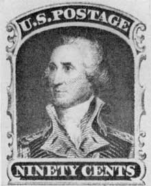 General Washington in Uniform: The original for this United States stamp was the portrait painted by John Trumbull, who served on his staff before going to London to study painting under Benjamin West. General Washington in Uniform: The original for this United States stamp was the portrait painted by John Trumbull, who served on his staff before going to London to study painting under Benjamin West.