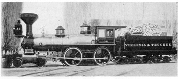 The Genoa of the Virginia & Truckee: Built by the Baldwin Locomotive Works in 1871, this locomotive was retained by the railroad at its Carson City, Nevada, shops until 1939, when it was reconditioned for use at the New York World's Fair. The Genoa of the Virginia & Truckee: Built by the Baldwin Locomotive Works in 1871, this locomotive was retained by the railroad at its Carson City, Nevada, shops until 1939, when it was reconditioned for use at the New York World's Fair.