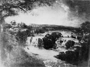 Great Falls of the Potomac: One of a pair of landscapes purchased by Washington while President. They were the work of Beck, an English artist. On his retirement, Washington took both paintings to Mount Vernon. Both have recently been acquired by the association and returned to the mansion. Great Falls of the Potomac: One of a pair of landscapes purchased by Washington while President. They were the work of Beck, an English artist. On his retirement, Washington took both paintings to Mount Vernon. Both have recently been acquired by the association and returned to the mansion.