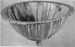 5. Hand basin for running water, a type produced at Benninton, Vermont, about 1847. It is of yellow earthenware with flint enameled glaze. 5. Hand basin for running water, a type produced at Benninton, Vermont, about 1847. It is of yellow earthenware with flint enameled glaze.