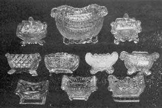 Marked and Lacy Sandwich Salt Dishes