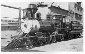 No. 169, of the Denver & Rio Grande: This narrow-gauge locomotive, by an unknown builder, has been carefully preserved by the railroad for which she was built. After the New York World's Fair, she will be on permanent display at Salt Lake City, Utah. No. 169, of the Denver & Rio Grande: This narrow-gauge locomotive, by an unknown builder, has been carefully preserved by the railroad for which she was built. After the New York World's Fair, she will be on permanent display at Salt Lake City, Utah.