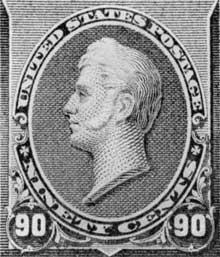 Portrait Bust of Commodore Perry: This was reproduced on the ninety-cent United States stamp of the issue of 1870. The sculptor of this likeness of the naval officer who commanded the fleet which opened trade with Japan was Walcott, one of the lesser-known American sculptors of the Mid-19th Century Portrait Bust of Commodore Perry: This was reproduced on the ninety-cent United States stamp of the issue of 1870. The sculptor of this likeness of the naval officer who commanded the fleet which opened trade with Japan was Walcott, one of the lesser-known American sculptors of the Mid-19th Century