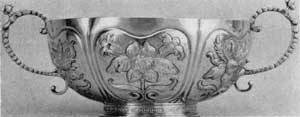 Punch bowl by Cornelius Kierstede (1674-1757), New York. Typical of the New York-Dutch style in the first decade of the 18th century. 1: Punch bowl by Cornelius Kierstede (1674-1757), New York. Typical of the New York-Dutch style in the first decade of the 18th century.