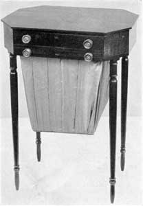 Salem Sewing Table, Circa 1800: It shows strongly the Sheraton influence and, although unlabeled, is considered to be by Nathaniel Appleton. Salem Sewing Table, Circa 1800: It shows strongly the Sheraton influence and, although unlabeled, is considered to be by Nathaniel Appleton.