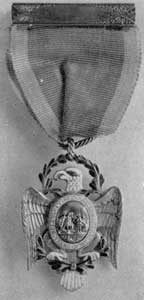 Society of the Cincinnati Badge: This one of American workmanship, dated 1783, belonged to General Philip Fan Cortlandt. Members of the society, when they had their portraits painted, wore the badge hanging prominently from a coat lapel. Society of the Cincinnati Badge: This one of American workmanship, dated 1783, belonged to General Philip Fan Cortlandt. Members of the society, when they had their portraits painted, wore the badge hanging prominently from a coat lapel.