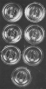 1. In this group of rare cup plates honoring the Mexican War hero, Major Ringgold, there are seven variations. 1. In this group of rare cup plates honoring the Mexican War hero, Major Ringgold, there are seven variations.
