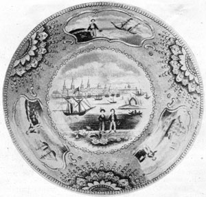 3. The view, a famous one, is New York from Weehawk, taken from the 1823 Engraving of Wall's painting. Made by Adams & Sons. 3. The view, a famous one, is New York from Weehawk, taken from the 1823 Engraving of Wall's painting. Made by Adams & Sons.