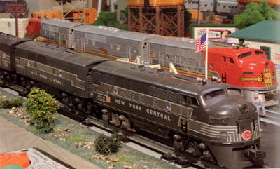 Bill Hitchcock has both the Santa Fe and New York Central F3A diesels and the F3B diesels from 1948 and 1949. Bill Hitchcock has both the Santa Fe and New York Central F3A diesels and the F3B diesels from 1948 and 1949.