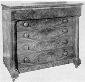 Of the Greek Revival Period: Although its design has some elements of the American Empire, as a whole this piece is in the spirit of the Greek Revival and was made by Mark Pitman, Jr., of Salem. Of the Greek Revival Period: Although its design has some elements of the American Empire, as a whole this piece is in the spirit of the Greek Revival and was made by Mark Pitman, Jr., of Salem.