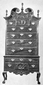 A Bachman Highboy: This piece, of crotch-grained walnut, depending upon its actual date of production, may be by Jacob Bachman, or by his son John. John I is presumed to have started active work about 1793-95. It is probably by Jacob Bachman, as the date would appear to be about 1770-1780. A Bachman Highboy: This piece, of crotch-grained walnut, depending upon its actual date of production, may be by Jacob Bachman, or by his son John. John I is presumed to have started active work about 1793-95. It is probably by Jacob Bachman, as the date would appear to be about 1770-1780.