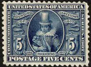 Postage Stamp of the United States First Issued in 1907 - The Jamestown Exposition Issue -Flat Plate - 200 Subject Plates - Perf 12 - Double-line Watermark Postage Stamp of the United States First Issued in 1907 - The Jamestown Exposition Issue -Flat Plate - 200 Subject Plates - Perf 12 - Double-line Watermark