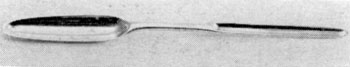 Illustration V: A Rare American Marrow Scoop: Its maker was John Burt Lyng, a New York silversmith. As he was made a city freeman in 1761 and died in 1785, pieces bearing his touch-mark are mostly pre-Revolutionary. Illustration V: A Rare American Marrow Scoop: Its maker was John Burt Lyng, a New York silversmith. As he was made a city freeman in 1761 and died in 1785, pieces bearing his touch-mark are mostly pre-Revolutionary.