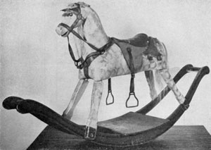 A Rocking Horse Made After 1860: Painted a dapple grey, it is complete with saddle and bridle of the period and is an excellent example of the larger toys of the period. A Rocking Horse Made After 1860: Painted a dapple grey, it is complete with saddle and bridle of the period and is an excellent example of the larger toys of the period.