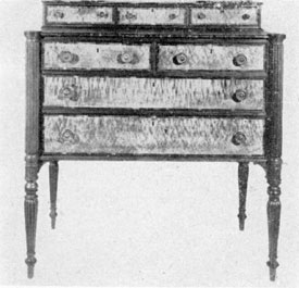 The Sheraton Style as Made in America: This chest of drawers bears the label of Levi Ruggles who worked circa 1795-1810 and had his cabinetmaker's shop in Boston. The Sheraton Style as Made in America: This chest of drawers bears the label of Levi Ruggles who worked circa 1795-1810 and had his cabinetmaker's shop in Boston.