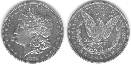 Second prototype for the Morgan dollar with 3 leaves on the olive branch. Photo courtesy of Michael S. Fey, Ph.D. via uspatterns.com. Second prototype for the Morgan dollar with 3 leaves on the olive branch. Photo courtesy of Michael S. Fey, Ph.D. via uspatterns.com.