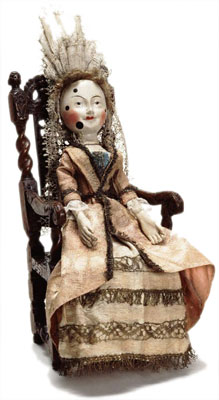 The Old Pretender Doll made about 1680. Said to have belonged to King James II at Holyroodhouse in Edinburg. The Old Pretender Doll made about 1680. Said to have belonged to King James II at Holyroodhouse in Edinburg.