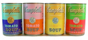 These Andy Warhol soup cans cost $12 each in 2004.