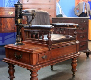 An Avery & Co. jockey scale. The walnut and original leather upholstery dates from about 1895. An Avery & Co. jockey scale. The walnut and original leather upholstery dates from about 1895.