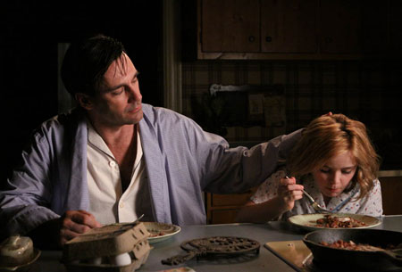 Don Draper (Jon Hamm) and Sally Draper (Kiernan Shipka) in Episode 5. Don Draper (Jon Hamm) and Sally Draper (Kiernan Shipka) in Episode 5.