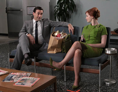 Don Draper (Jon Hamm) and Joan Holloway (Christina Hendricks) in Episode 6. Don Draper (Jon Hamm) and Joan Holloway (Christina Hendricks) in Episode 6.