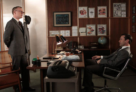 Lane Pryce (Jared Harris) and Don Draper (Jon Hamm) in Episode 10. Lane Pryce (Jared Harris) and Don Draper (Jon Hamm) in Episode 10.