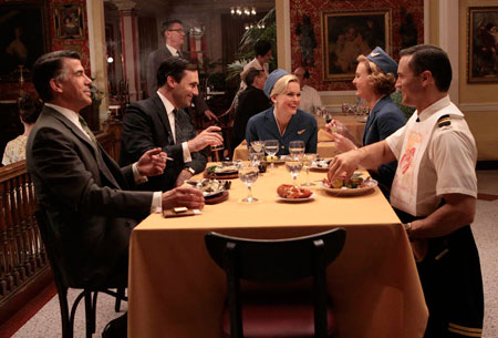 Salvatore Romano (Bryan Batt), Don Draper (Jon Hamm), Shelly (Sunny Mabrey), Lorelai (Annie Little) and Jack (Joel Lambert) in Episode 1. Salvatore Romano (Bryan Batt), Don Draper (Jon Hamm), Shelly (Sunny Mabrey), Lorelai (Annie Little) and Jack (Joel Lambert) in Episode 1.