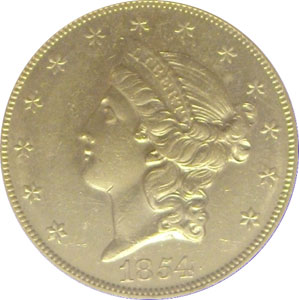 1854-S from SS Republic. 1854-S Gold $20 Double Eagle Type 1 No Motto - S.S. Republic from The Arlington Collection of Shipwreck Treasure 1854-S from SS Republic. 1854-S Gold $20 Double Eagle Type 1 No Motto - S.S. Republic from The Arlington Collection of Shipwreck Treasure