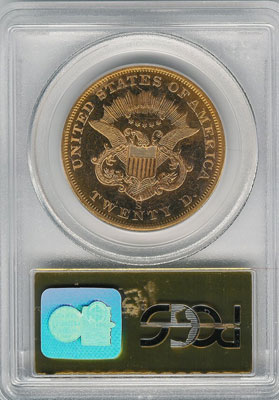1857-S from SS Central America(reverse). 1857-S Gold $20 Double Eagle Type 1 No Motto - S.S. Central America from The Arlington Collection of Shipwreck Treasure 1857-S from SS Central America(reverse). 1857-S Gold $20 Double Eagle Type 1 No Motto - S.S. Central America from The Arlington Collection of Shipwreck Treasure