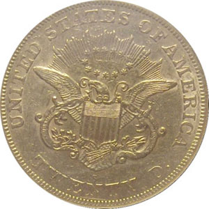 1866- S No Motto(reverse). 1866-S Gold $20 Double Eagle Type 1 No Motto from The Arlington Collection of Type 1 Double Eagles 1866- S No Motto(reverse). 1866-S Gold $20 Double Eagle Type 1 No Motto from The Arlington Collection of Type 1 Double Eagles