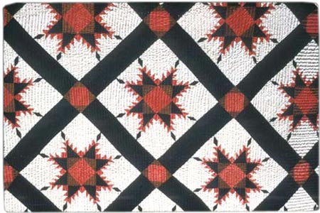 Known as the "Feathered Star," this circa 1890s Mary Elizabeth Waggoner Moorehead quilt (a detail is shown here) is made entirely from cotton scraps. TennesseeTSLA-a0a2q3-b_7865