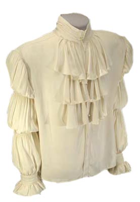 The infamous puffy shirt worn by Jerry Seinfeld in episode 66 of his hit television show. Jerry Seinfeld's puffy shirt