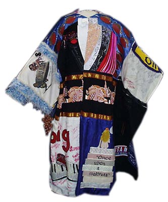 This Gypsy Robe features references to musicals produced on Broadway between 1995 and 1997. Gypsy robe