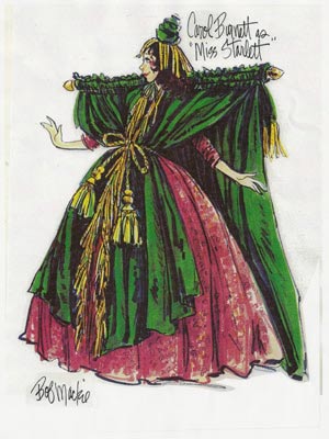 A recent donation to the Smithsonian is Carol Burnett's "Went With the Wind" costume, designed by fashion legend Bob Mackie. Went With the Wind drawing